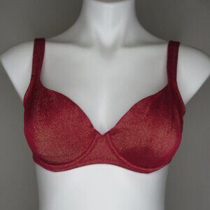 Victoria's Secret Red Metallic Shimmer Bra Y2K Vintage 34C